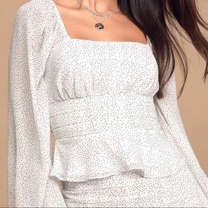 Polka dot long sleeve blouse